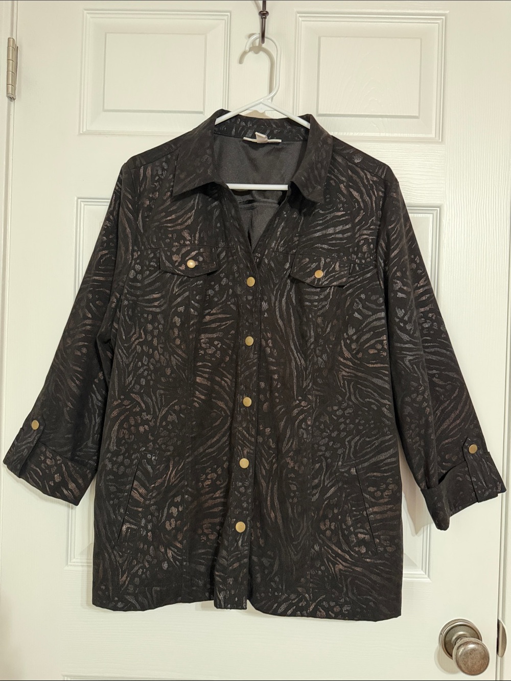 JM Collection Black Patterned Jacket